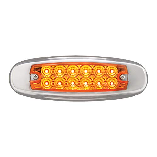 GG Grand General 76440 Amber/Amber Ultra Thin Spyder Am/Am 12 Led Dual Function Light with S.S. Rim