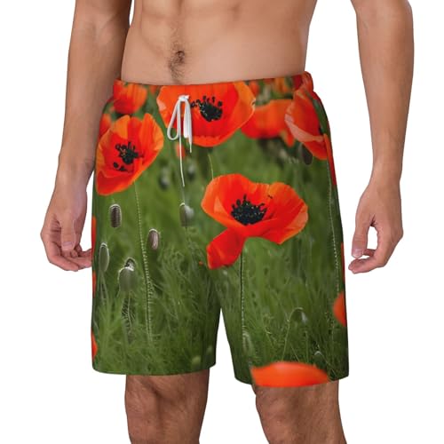 Traje de baño para hombre con amapolas bañador de secado rápido 2