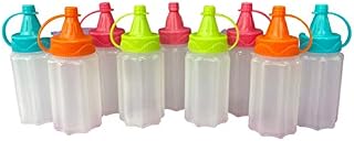 ZYBUX - Pack of 9 - Sauce Pots to Go, Plastic Pots with Lids for Condiments | Travel Squeezy Sauce Bottles - Salad Dressing Container 35 ml Bottle - Random Colours