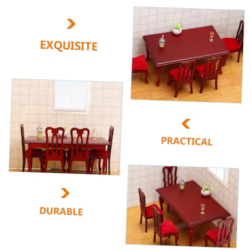 Accessoires décoratifs solides table et chaises miniatures - 6