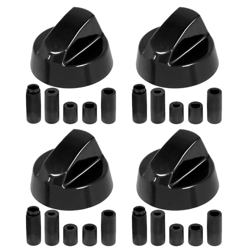 Spares2go Boutons de commutateur de commande noir universel pour toutes les marques de four, cuisinière et plaques de cuisson (Lot de 4)
