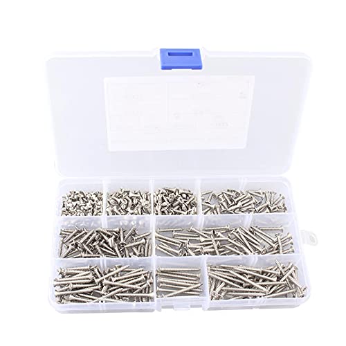 HALJIA 400PCS M3 Flat Head Self-Tapping Screws Assortment Kit