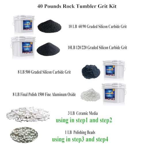 40 lb Bulk Rock Tumbler Grit Refill - Polishing Media Kit