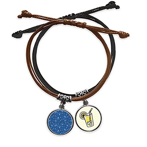 Bracelet corde et chaîne Ciel Bleu Nuit modèle traditionnel en cuir véritable