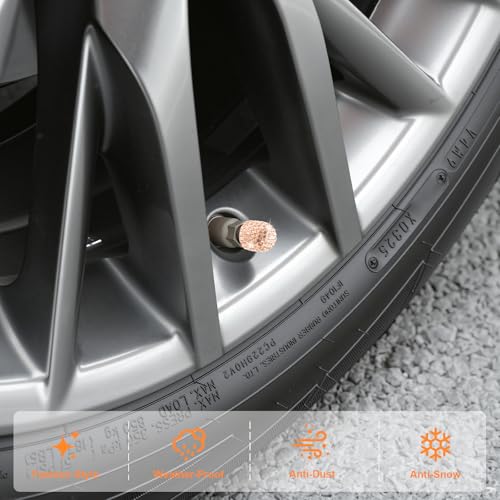 Image of JUSTTOP 4 Pack Handmade Crystal Rhinestone Car Stem Air Caps Cover, Car Wheel Tire Valve, Attractive Dustproof Bling Car Accessories, Universal for Cars, Trucks and Motorcycles-Orange