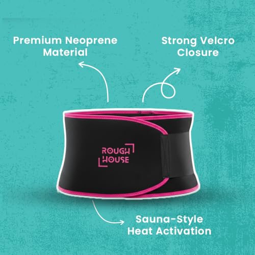 Image of Roughhouse Sweat Slim Belt for Men & Women - Neoprene Sauna Waist Belt for Workout & Core Support, Adjustable Compression Belt for Gym, Running & Home Training (Best Value Fitness Essential)