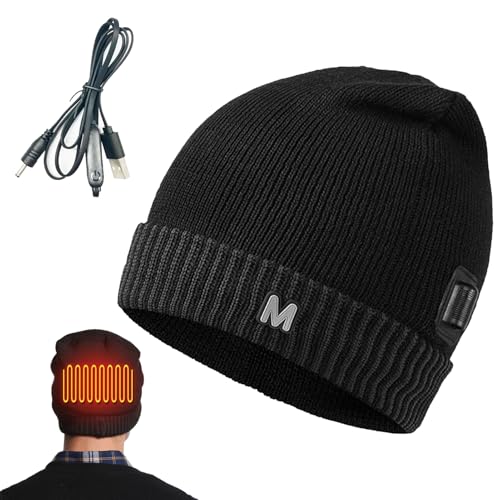 Generisch Gorro de invierno - Gorro térmico grueso y cómodo calentado por USB - Gorro térmico a prueba de viento calentado eléctrica,Para snowboard deportes trineo ciclismo viajes senderismo trabajo