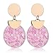 ZHOUYF Boucles d'oreilles Pendantes Créoles Pendantes Mode Boucles d'oreilles Rondes Simples Léopard De Résine d'impression Féminine 10 Couleur Pendentif De Mode Boucles d'oreilles Bijoux, D