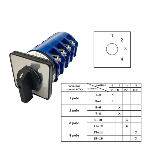 Conmutador LW26-160/4 de 4 posiciones y transfer selector de potencia dual 160A de 4 vías 2