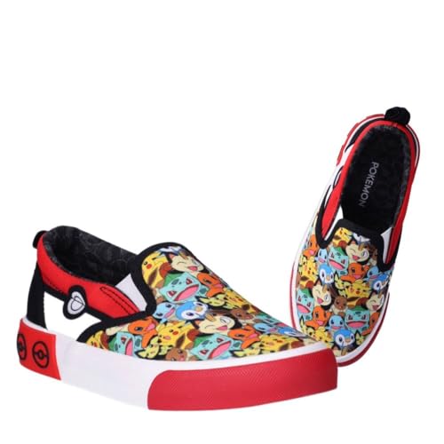 Pokemon The Original Four Types Boy's Low Top Slip On Shoes