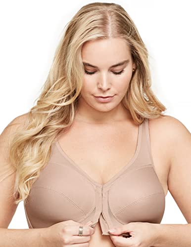 Image of Glamorise Full Figure Plus Size MagicLift Front-Closure Posture Back Bra Wirefree #1265