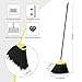 12 Pcs Heavy Duty 53 Inch Commercial Angle Brooms for Sweeping Indoor Outdoor - Black Broom with Long Handle for Garage, Courtyard, Patio, Lobby, Mall, Market, Shop, Sidewalk, Floor (Yellow)