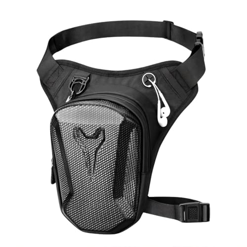 Motorcycle Waist Bag, Leg Bag, Tactical Thigh Bag for Bike Fanny Pack, Adjustable Sports Leg Bag, Travel Backpack with Compartments for Phone, Wallet and Keys, Unisex Multifunctional Fanny Pack