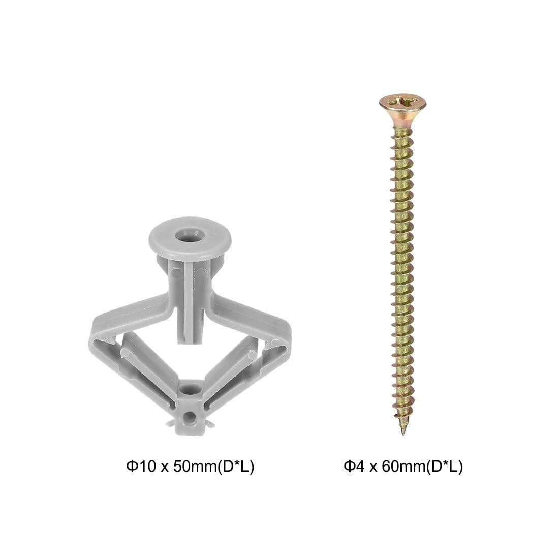 AthuAh Concrete Tube, 25pcs 10mm x 50mm Plastic Drywall Hollow Wall Anchors Expansion Pipe White High-Strength for Home Garden DIY