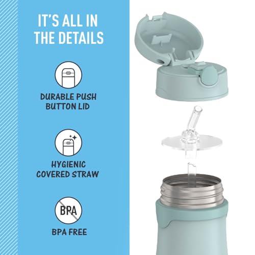 Image of THERMOS BABY 10 ounce Stainless Steel Vacuum Insulated Straw Bottle, Mint
