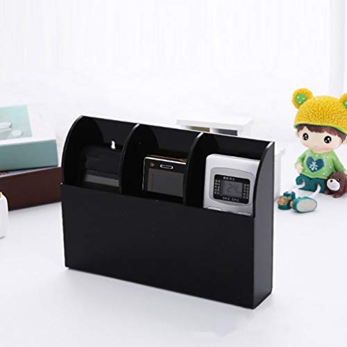 Zerodeko Wall Mounted Remote Control Holder 3-Grid Storage Box Acrylic Organizer for Remote Controls Keys Pens Office and Home - Image 4