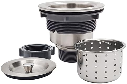 GZILA 3-1/2-Inch Kitchen Sink Strainer with Deep Waste Basket/Strainer Assembly/Sealing Lid, 304 Brushed Nickel Stainless Steel