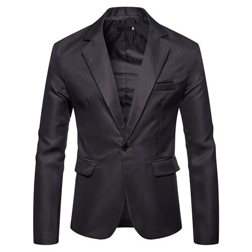 Jueshanzj Top Work Terno Casual Masculino Masculino Tamanho Grande Terno Masculino, Cinza escuro, X-