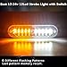 EASE2U E Led Strobe Lights for Trucks Vehicles Suvs, 12-24 8pcs Emergency Warning Caution Hazard Construction Ultra Slim Sync Car with Control Box Surface Mount (White Amber)