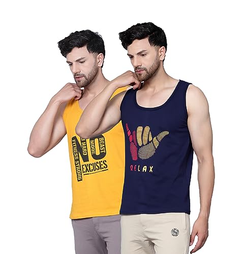 Image of Designer Men Vest Versatile Cotton Sando /Baniyan /Ganji for Boys - Perfect for Gym Workouts, Vacations, and Beaches