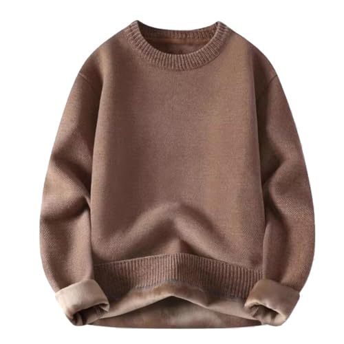Chenille Sweater Men's Winter Plush Thickened Round Neck Loose Ones Piece Plush Warm Bottom Knitted Sweater(3X-Large) - Main Image