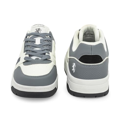 Image of Red Tape Men's Sneakers Maroon White Mesh Pu Round Toe Lace-Up Comfort Grip