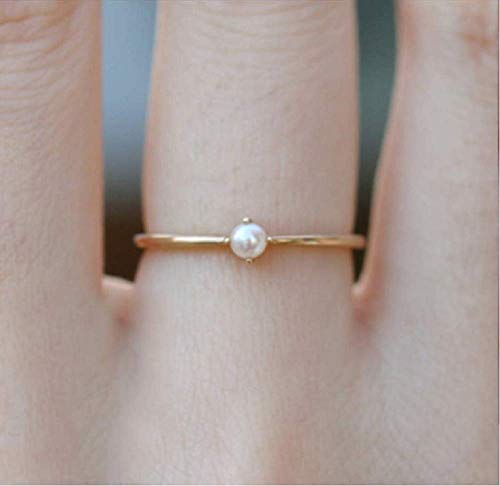 Women's 14k Yellow Gold Pearl Inlaid Pearl Ring Wedding Party Fashion Engagement Wedding Jewelry Size 6-102