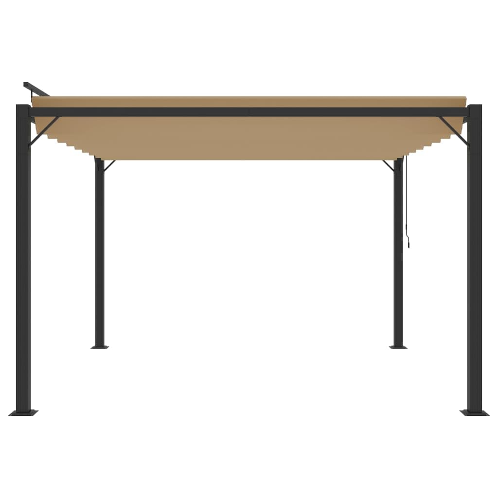 Pergola z dachem lamelowym, 3 x 3 m, kolor taupe i aluminium, pawilon ogrodowy, taras, regulowany, odporny na działanie wody, rama aluminiowa, wytrzymała, trwała, do użytku na zewnątrz