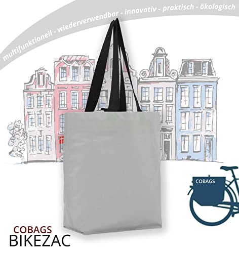 BikeZac 2.0 von COBAGS | FAHRRADTASCHE Clip-On EINKAUFS-Tasche | Fahrrad-Einkaufstasche | Gepäckträger-Tasche, Farbe:Cobags Simply Grey