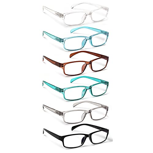 Image of JOSCHOO Computer Reading Glasses for Women and Men 6 Pack Blue Light Blocking Spring Hinge Readers