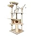 Meerveil Árbol para Gatos, Rascador Alto para Gatos con Tobogán Cubierto de Sisal Nido Cómodo, 167cm Beis