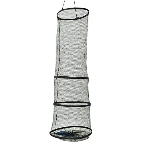 Panier de pêche pliable Dip Net 3 couches Cage de pêche pour garder le poisson vivant dans l'eau 82cm accessoires de pêche outil Comme montré,One Size Cover
