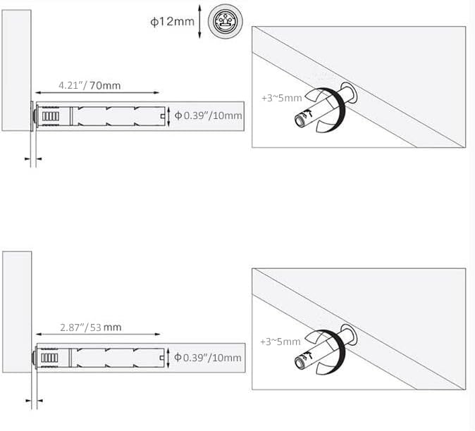 Miniatura 9 de Paquete de 10 pestillos magnéticos para puerta de armario, pestillos de empuje para armarios, pestillo magnético de gabinete, para armario, armario
