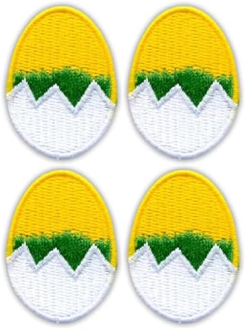 Set of Four - Patchion Easter Egg - Black Hook and Loop - Embroidered Patch/Badge/Emblem image 3