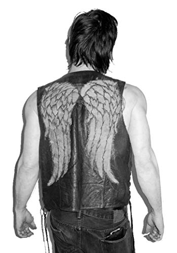 The Walking Dead Angel Wings daryl leather vest men black