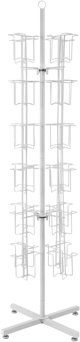 SSWBasics Rotating Greeting Card Rack - 48 Pocket - Overall Dimension: 65”H x 16”D - 48 Pockets Total (Each 5”W x 7”H x 1 5/8”D) - Perfect for Thrift, Retail, Grocery, and Convenience Stores