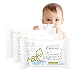 Simply Gentle Organic Baby Wet Wipes for Sensitive Skin, 99% Water, Fragrance and Plastic Free, Natural, Hypoallergenic for Newborns, Soft Moist Wipes, Biodegradable, 156 count (Pack of 3)