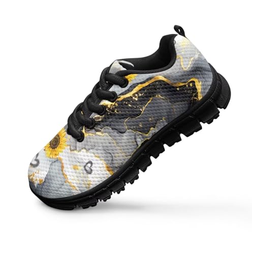 Yzaoxia Tennis Shoes for Girls Athletic Running Sneakers for Kids Mesh Breathable Footwear Slip On Trainers Size 11-Size 54