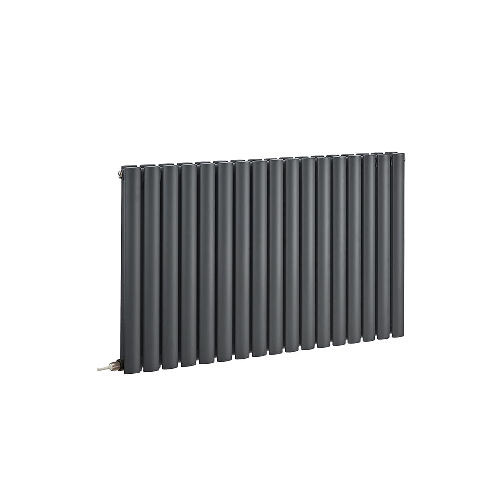 Milano Aruba 1200W Anthracite Horizontal Double Oval Panel Electric Radiator - 635mm x 1000mm