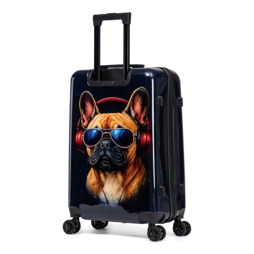 Image of InUSA Dog Print 24-Inch Hardside Spinner Luggage Lightweight & TSA Lock