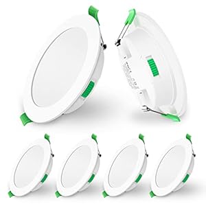 LED Spot Encastrable Extra Plat 230V, 10W 800 Lumen Dimmable Rond Ultra Slim éclairage Plafond Encastré, Blanc Chaud 3000K Blanc Neutre 4000K Blanc Froid 6500K Pour Salle de Bain, Cuisine, Lot de 6