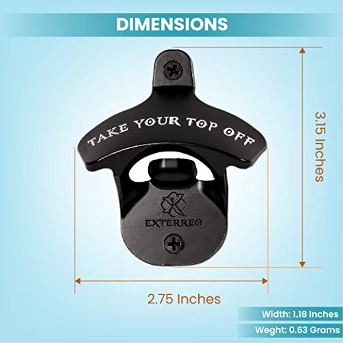 Exterreo Magnetic Bottle Opener Wall Mounted - Take Your Top Off Beer Bottle Opener, Unique And Funny Wall Mount Bottle Opener With Magnet That Catches Caps For Easy Opening With One Hand #TOP4