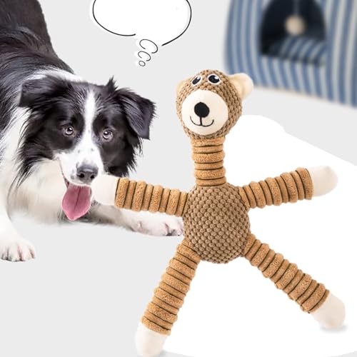 Juguete masticable indestructible para perros, animal de peluche de dentición chirriante para masticadores agresivos pequeños y medianos