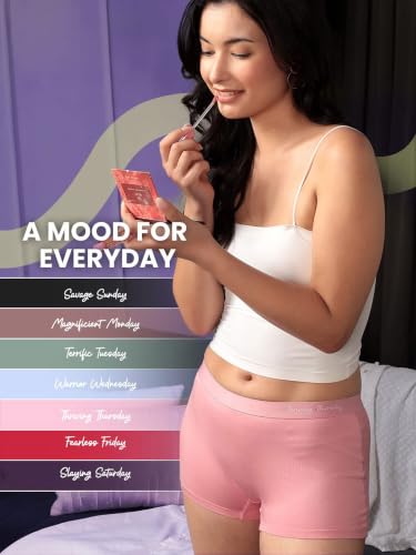 Image of Freecultr Women's Micro Modal Boyshort Panties - Soft, Stretchable & Breathable Full Coverage Underwear | Comfortable Everyday Innerwear | Pack of 7 | Multicolor