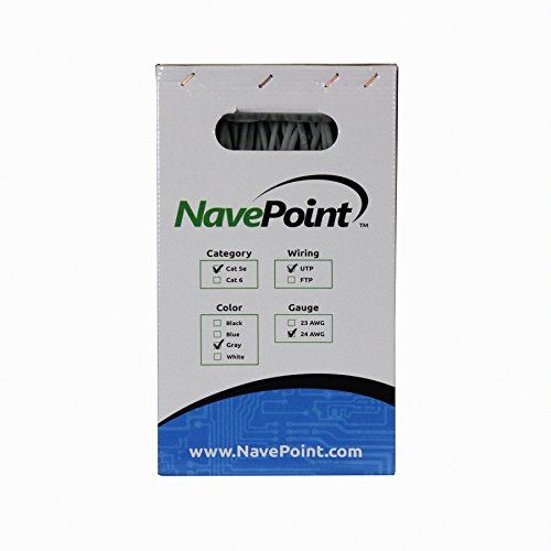 Cable Ethernet NavePoint Cat5e UTP 500ft Gris Pack 10 miniatura 2