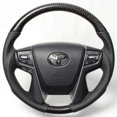 クラウンアスリート 210系 2012/12〜 ステアリング ブラックカーボン ブラックユーロステッチ