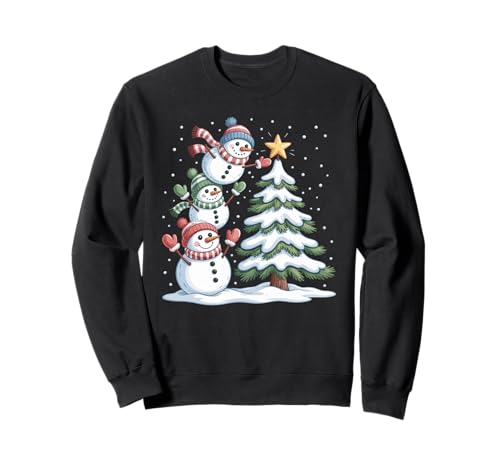 Schneemann Weihnachtsbaum Design Sweatshirt