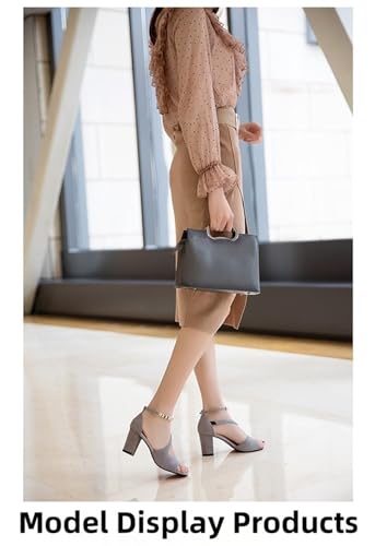 Women's Heeled Sandals Open Toe Low Block Heel Dress Sandals With Ankle Strap For Summer2