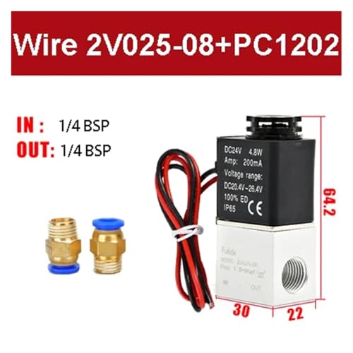 Vanne de commande normalement fermée 1/4" avec commutation rapide 12V 24V