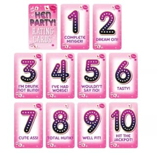 TRTO 10x Hen Party Male Rating Cards Game Card Night Do Games Accessory Funny Joke